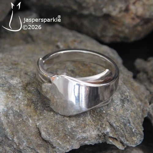 NEW! Folded Spoon Ring Sheffield 1941 Size P Q R S or T