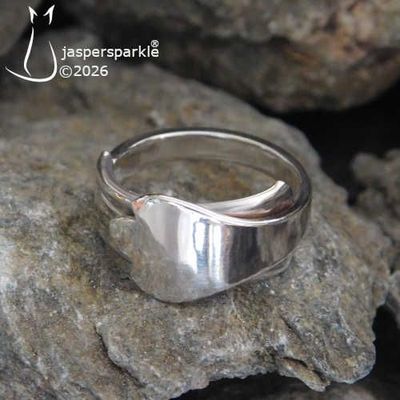 NEW! Folded Spoon Ring Sheffield 1941 Size P Q R S or T NEW! Folded Spoon Ring Sheffield 1941 Size P Q R S or T