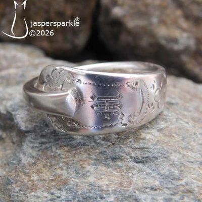NEW! Monogrammed NEW! Monogrammed "M" Spoon Ring Sheffield 1901 Size K L M or N