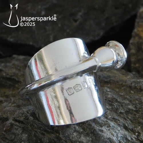 Silver Spoon Ring Sheffield 1926 Size U V W or X