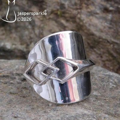 NEW! Vintage Silver Spoon Ring Birmingham 1938 Size N O or P