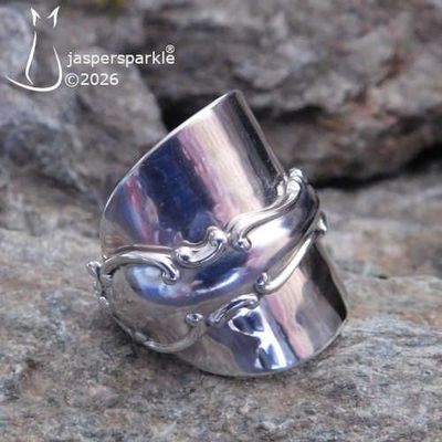 NEW! Antique Spoon Ring London 1924 Size O P Q R or S