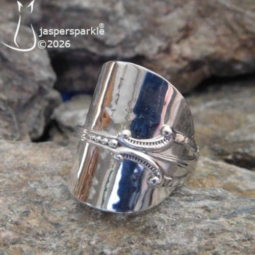 NEW! Antique Spoon Ring Birmingham 1904 Size P Q or R