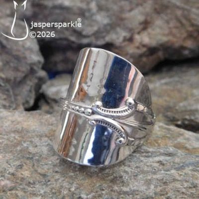 NEW! Antique Spoon Ring Birmingham 1904 Size P Q or R NEW! Antique Spoon Ring Birmingham 1904 Size P Q or R