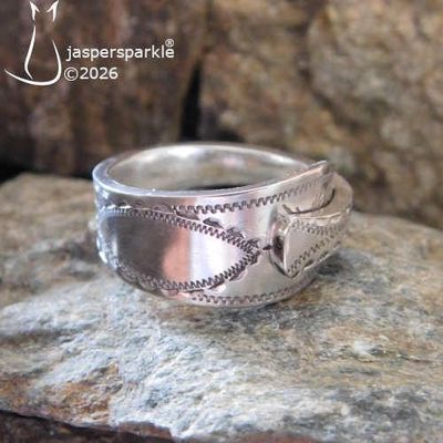 NEW! Antique Spoon Ring Sheffield 1918 Size O P Q R or T NEW! Antique Spoon Ring Sheffield 1918 Size O P Q R or T