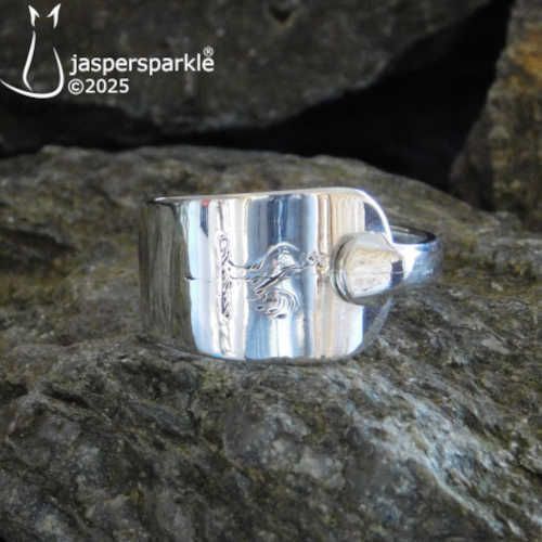 Cockrel Crest Spoon Ring Dublin 1832 Size U V or W