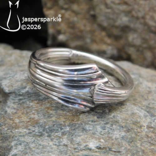 Victorian Silver Spoon Ring Size R or S
