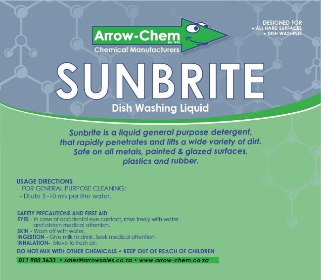 SUNBRITE DISHWASHING LIQUID (HIGHLY CONCENTRATED WITH LEMON) 5LT