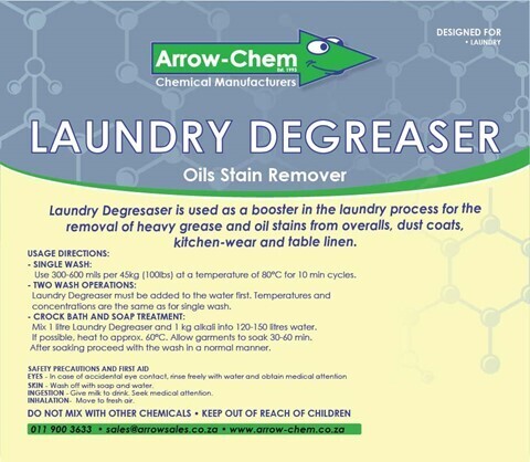LAUNDRY DEGREASER USE IN CONJUNCTION WITH DETERGENT POWDER TO REMOVE OIL & CURRY STAINS 5LT