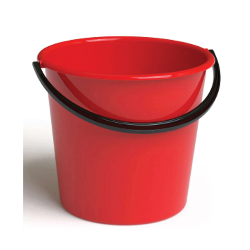 10LT ROUND BUCKET & HANDLE RED NO LID