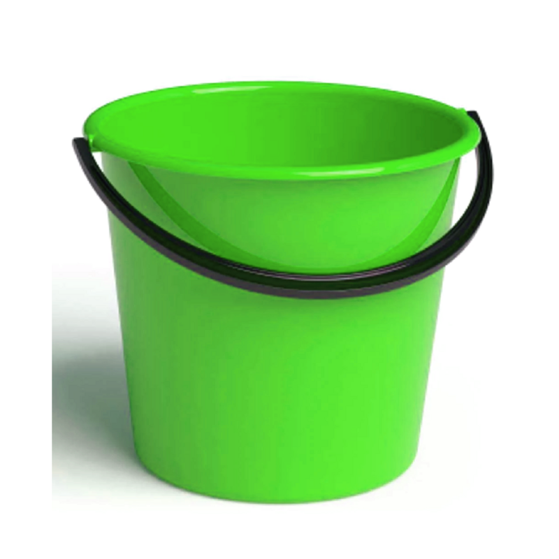 10LT ROUND BUCKET & HANDLE GREEN NO LID