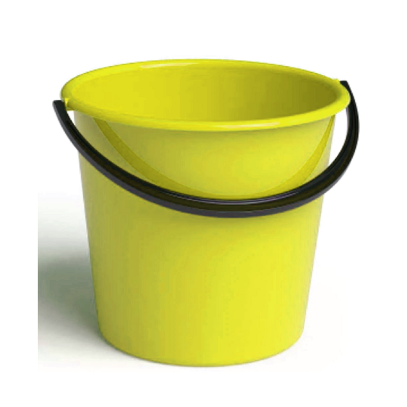 10LT ROUND BUCKET & HANDLE YELLOW NO LID