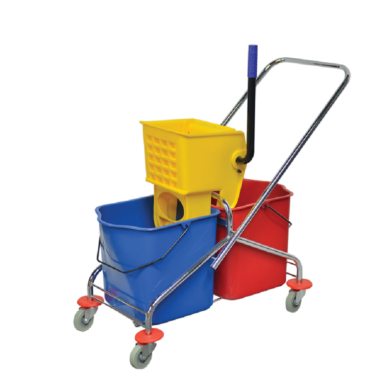 DBL PLASTIC BUCKET/TROLLEY/WRINGER