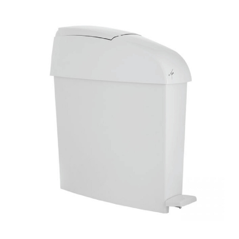 SANI BIN 12LT PEDAL WHITE SLIMLINE