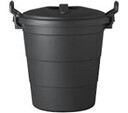 DUSTBIN 70LT BLACK LID & HANDLES