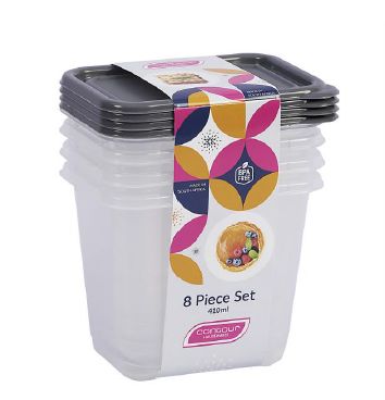 4PC 410ML REC+LID SET