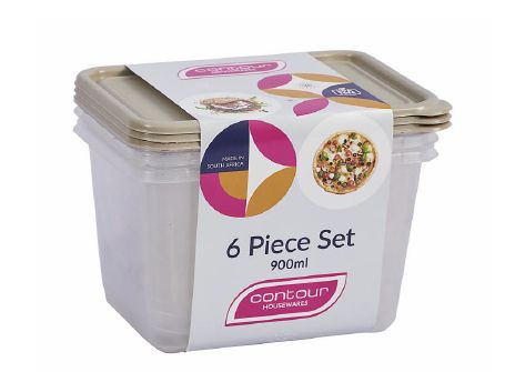 3PC 900ML SET SQUARE CONTAINER+LID