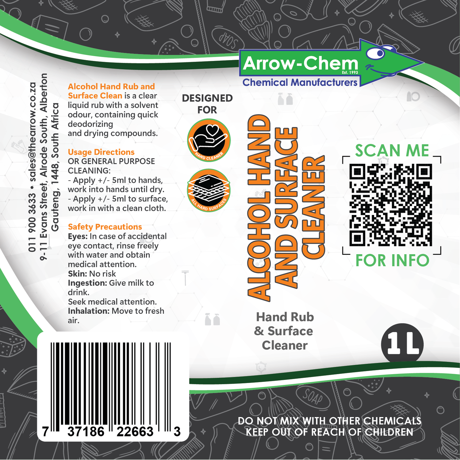 ALCOHOL BASED HAND LIQUID 1LT TRIGGER