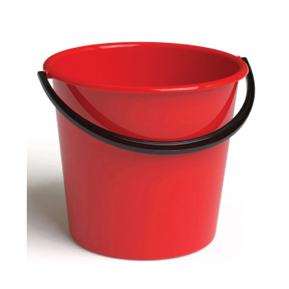 10LT ROUND BUCKET & HANDLE RED NO LID