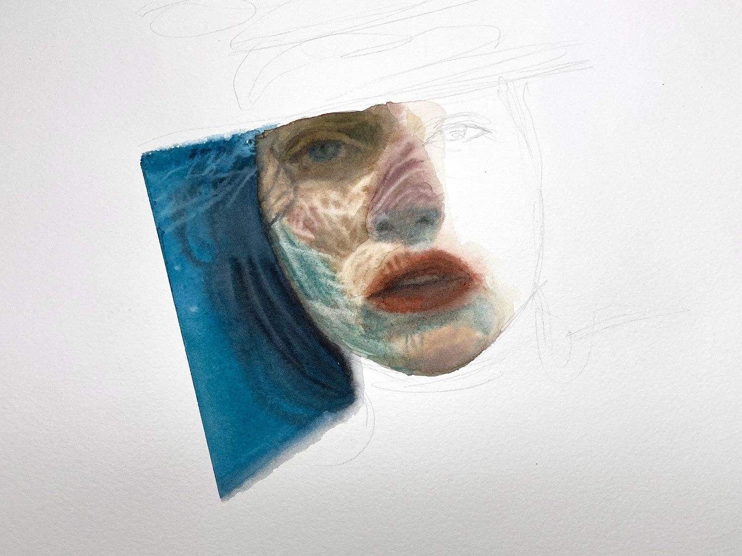 Lady under water + Face study