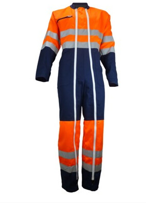 Combinaison DF HV EN 20471 Marine/Orange