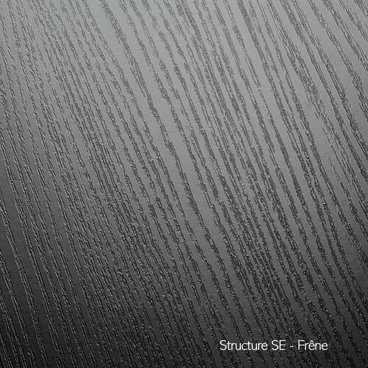 Mélaminé NOIR / BLACK  - aspects velours (VL), léger relief (BS), perlé (PE), rainuré (SE) - 19 mm