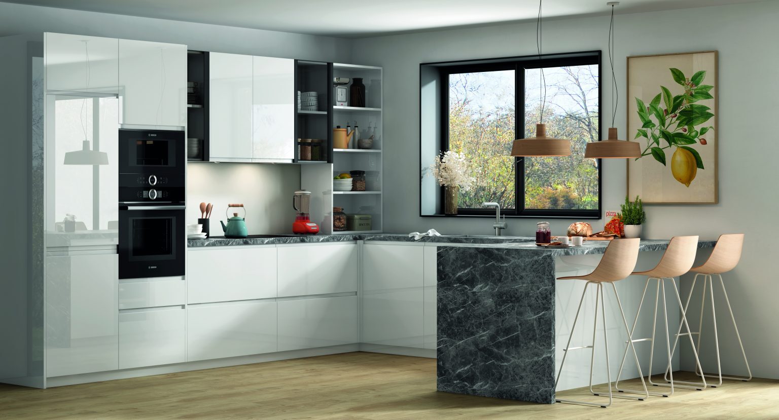 MDF BLANCO Haute Brillance Luxe  - ALVIC - 18 mm