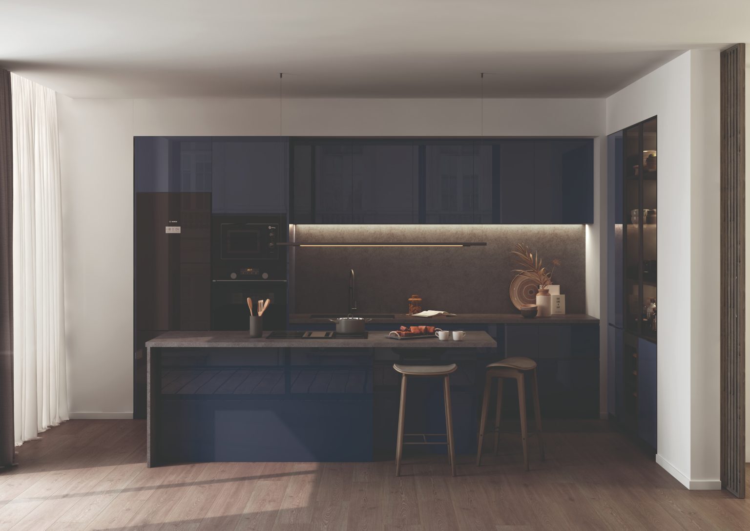 MDF AZUL MARINO SM Supermatt Zenit  - ALVIC - 18 mm