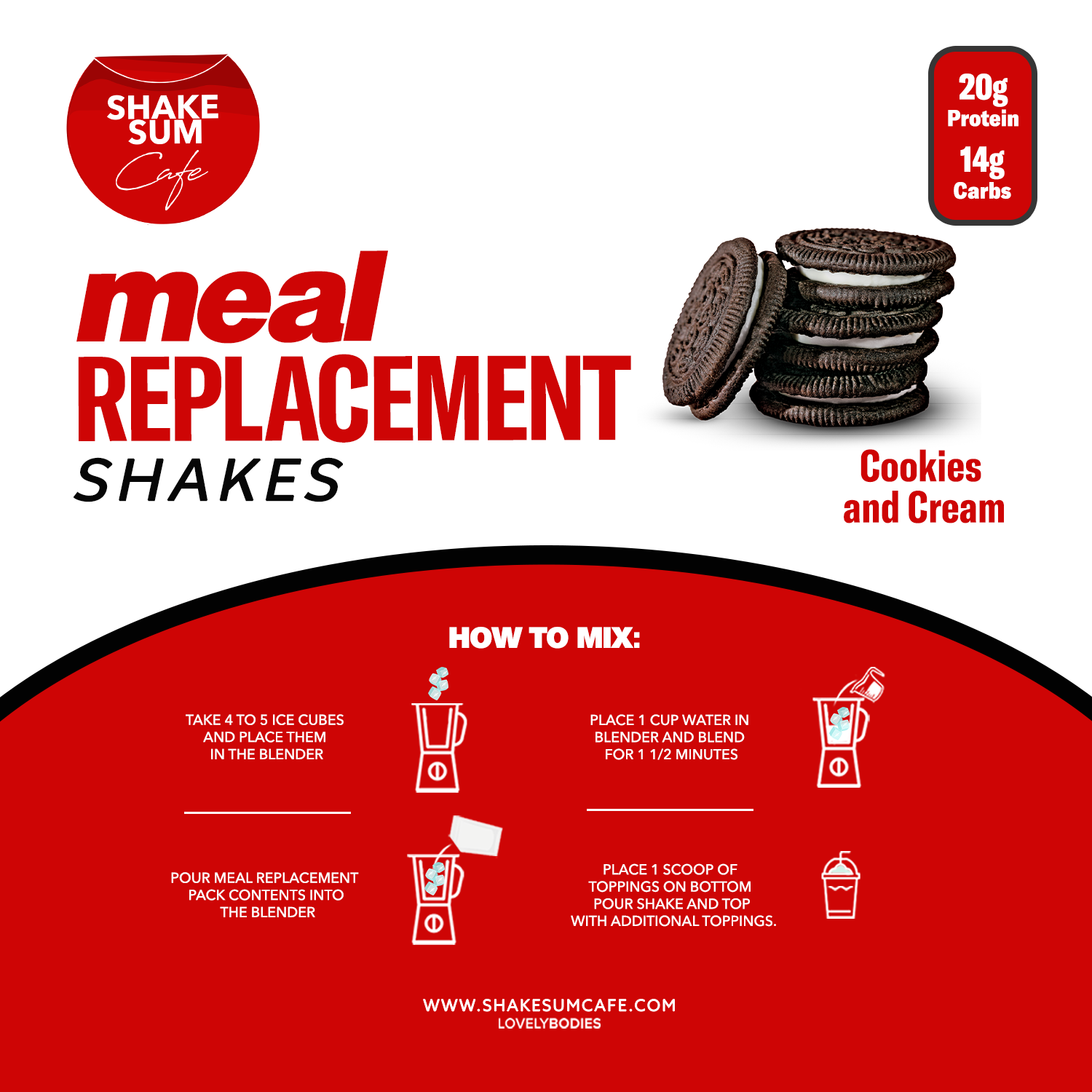 Shake Sum Meal Replacement - Cookies & Cream
