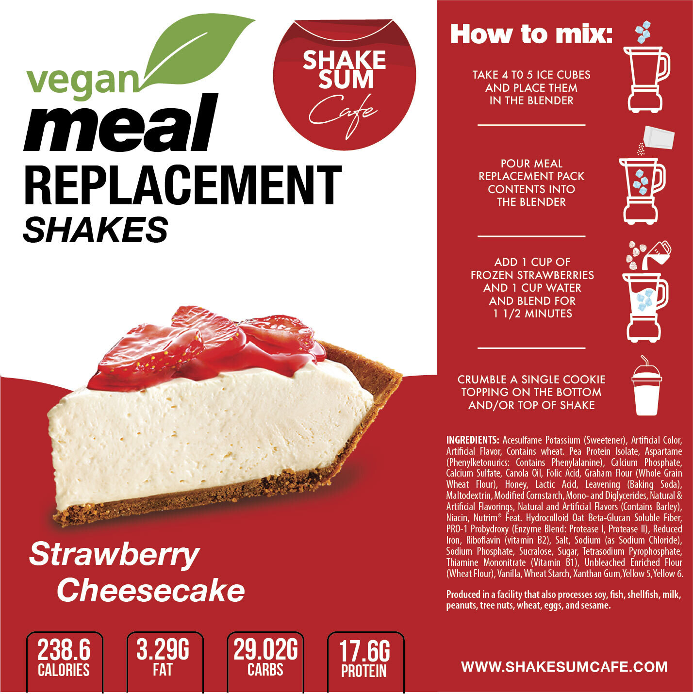 Vegan Meal Replacement- Strawberry Cheesecake