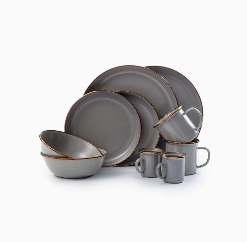 Slate Grey Enamel Bowl Set