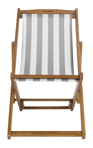 Loren Foldable Sling Chair Set - Grey Stripe