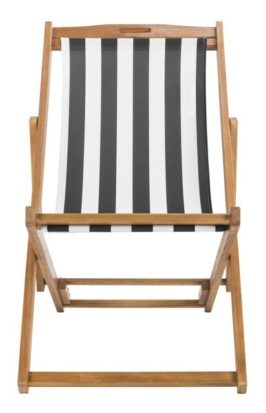 Loren Foldable Sling Chair Set - Black Stripe