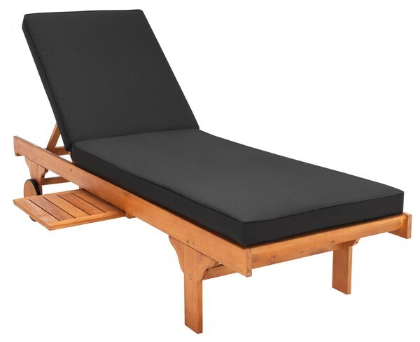 Newport Chaise Lounge with Side Table - Black