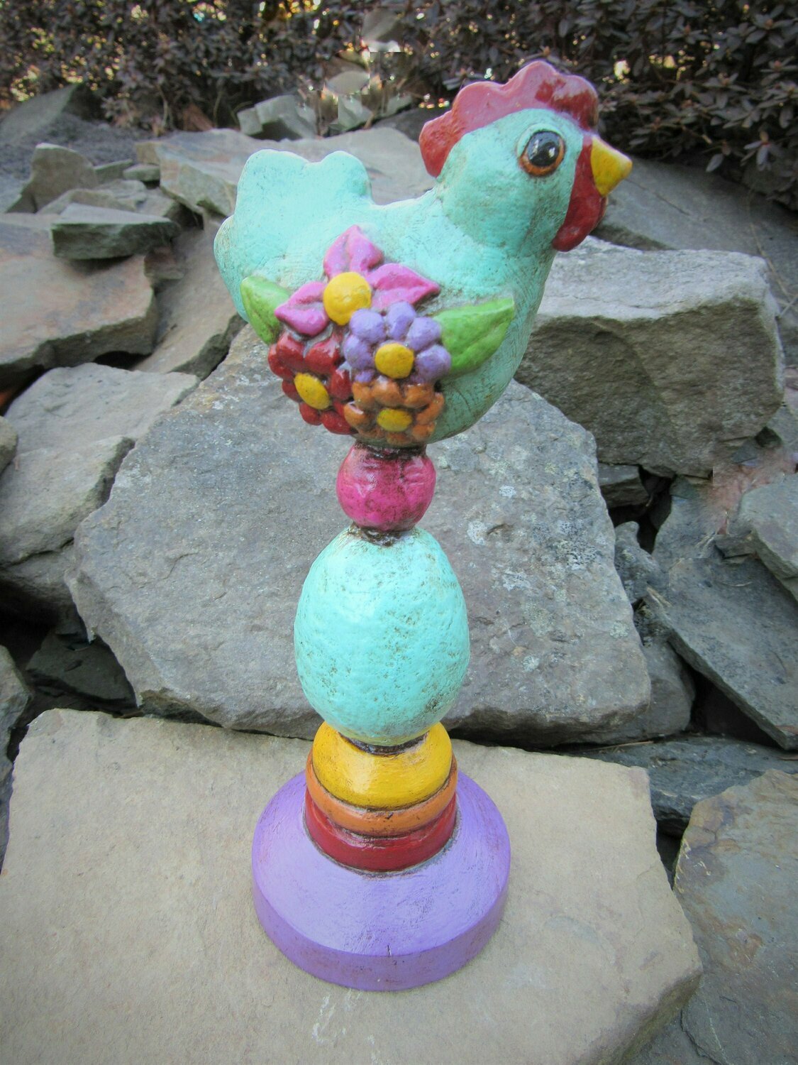 paper mache chicken sculpture spring chicken