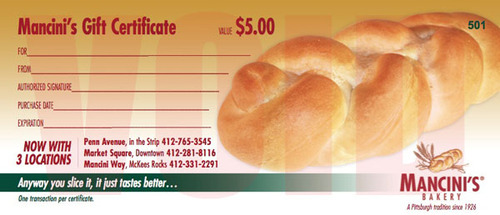 Mancini&#39;s Gift Certificate