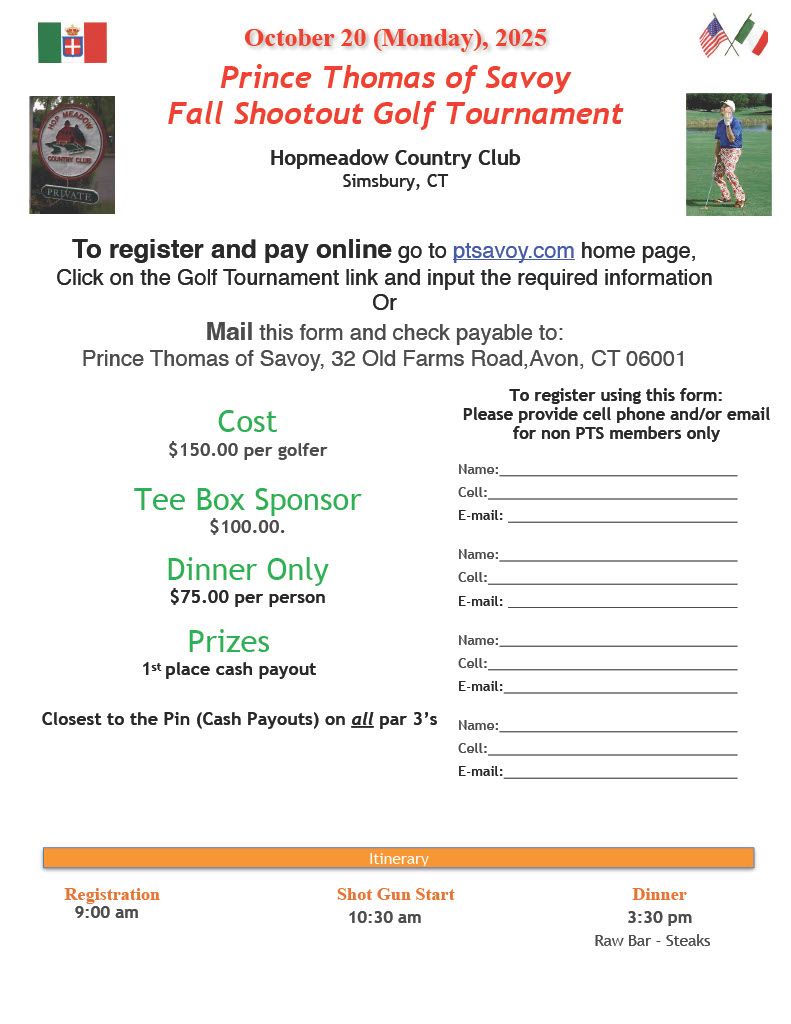 Annual Golf Tournament October 19, 2026