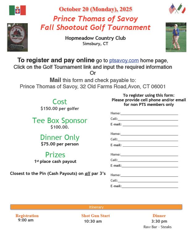 Annual Golf Tournament October 19, 2026 (Full Field, Payment only)