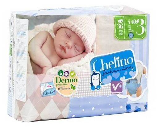 Chelino | Fraldas T 3 - 4-10kg  36 Unidades