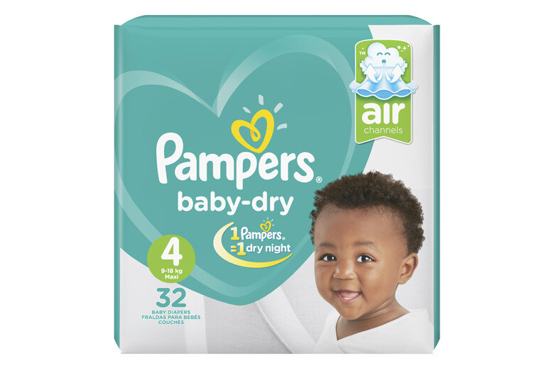 Pampers | Fraldas Baby-Dry T-4  Maxi (9-18Kg) 32 uds