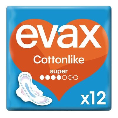 Evax | Cottonlike Fluxo Super com abas 12 Un