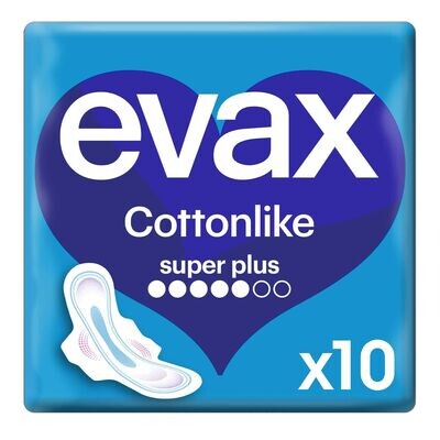 Evax | Cottonlike Fluxo Super Plus com abas 10 Un