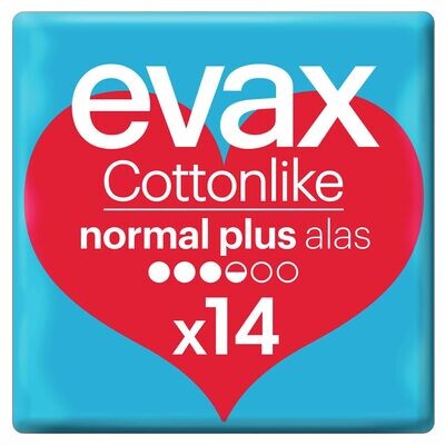 Evax | CottonLike Normal Plus com Abas 14 Un
