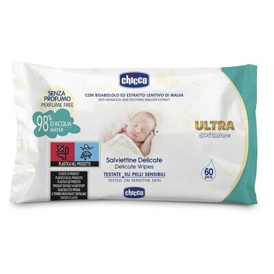 Chicco | Toalhitas de Água Ultra 60 pçs