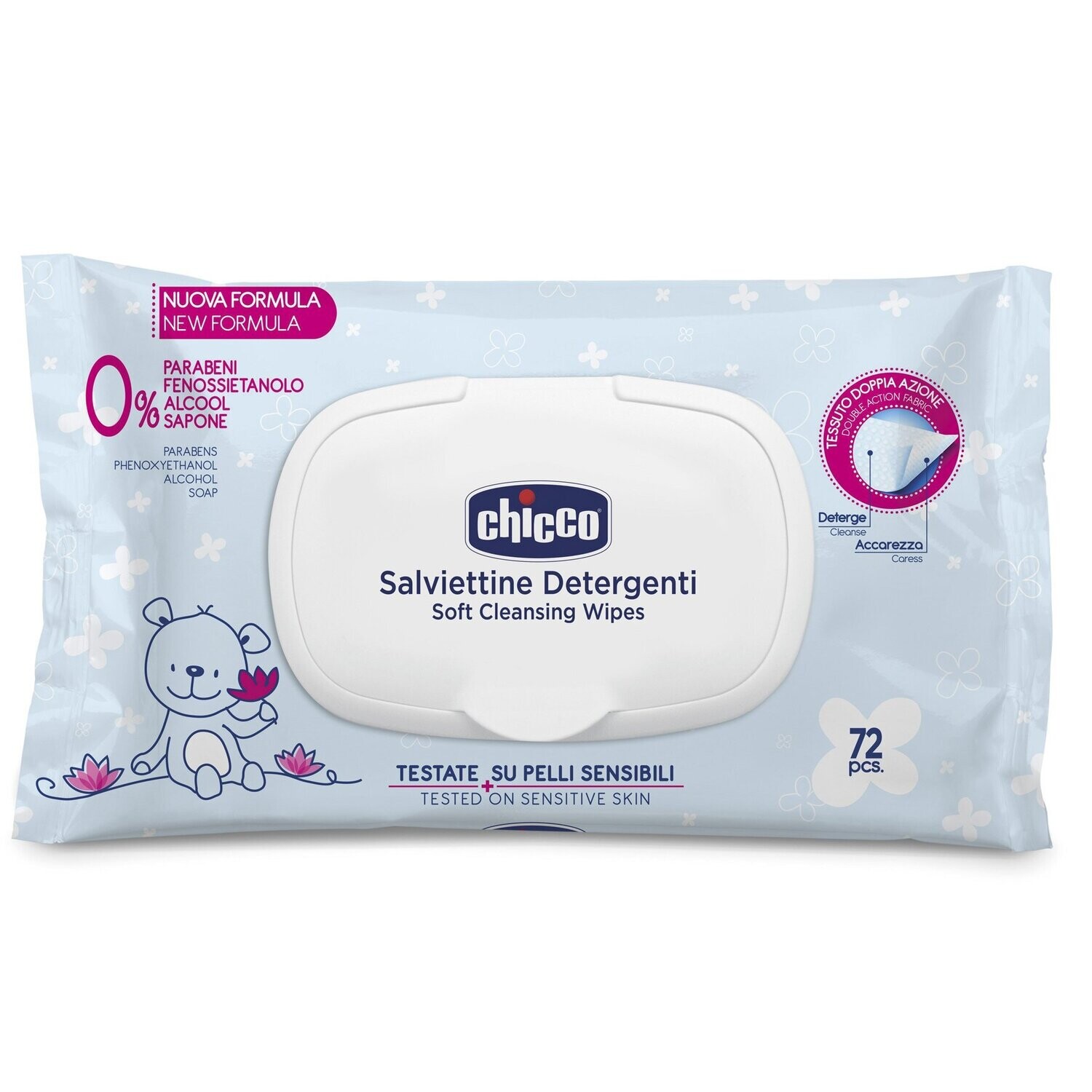 Chicco | Toalhitas de Limpeza Suave Natural Sensation 72 pçs Com Tampa