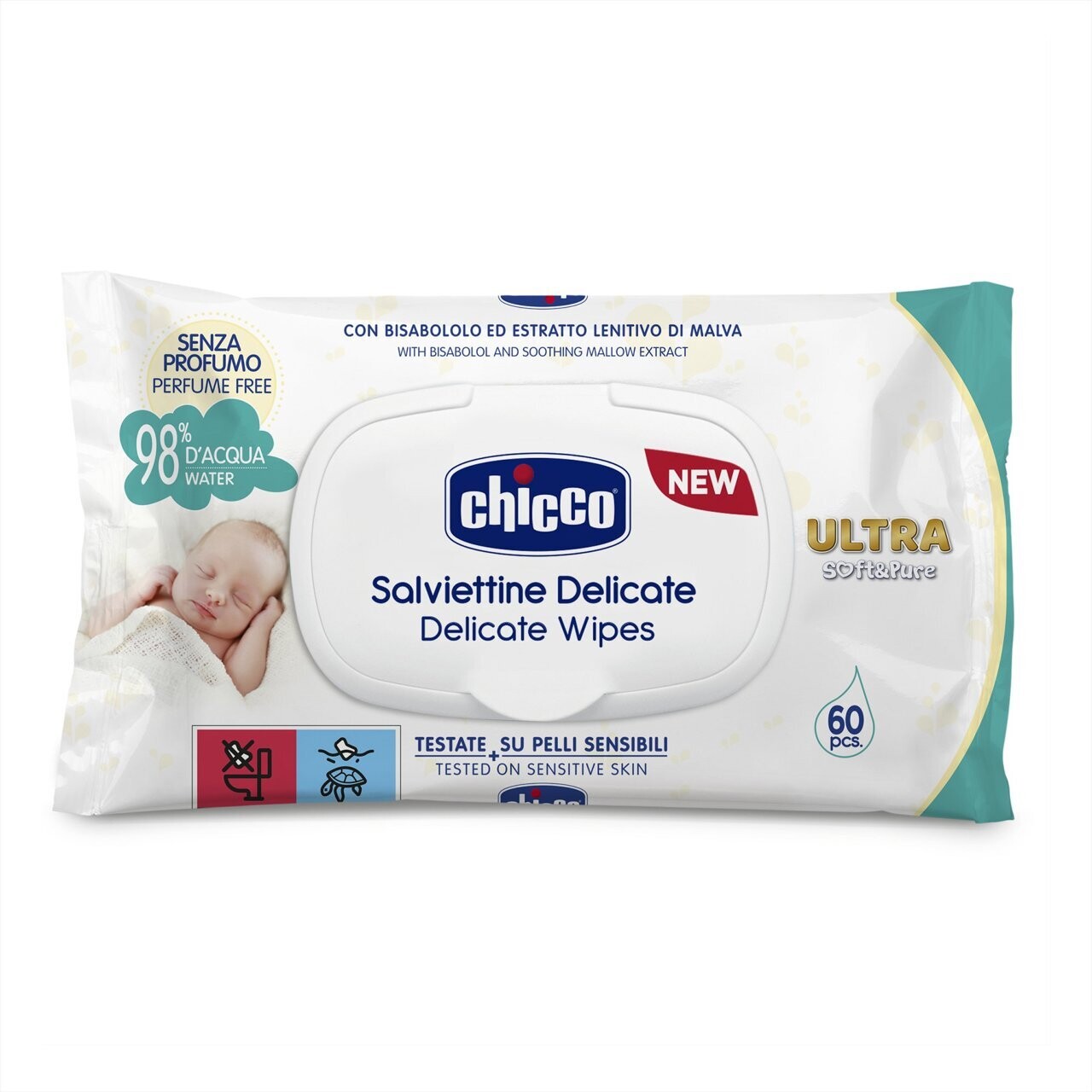 Chicco | Toalhitas Ultra e Puro 60 pçs Com Tampa
