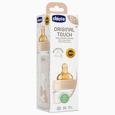 Chicco | Biberão Original Touch Vidro 0m+ 240ml Beige