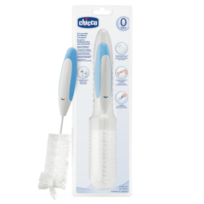 Chicco | Conjunto escovilhões para biberões e tetinas 3 em 1