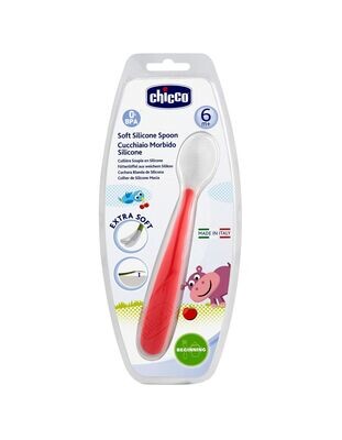 Colher de silicone Chicco.