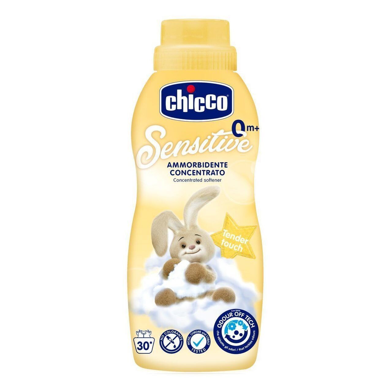 Amaciador Chicco Essência Baunilha: Deixa as roupinhas do bebé macias e com um delicioso perfume de baunilha.